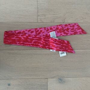 Banana Republic Pink and Red Animal Print Silk Scarf